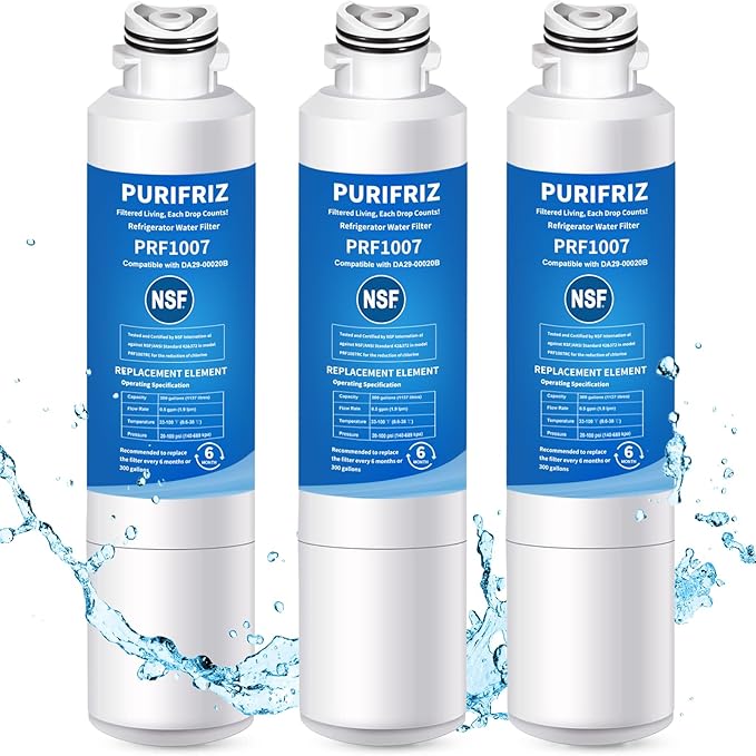 3 Pack DA29-00020B Refrigerator Water Filter, Compatible with Samsung® HAF-CIN/EXP, DA29-00020A/B, DA29-00020B-1, RWF0700A, 469101,RF263BEAESR, RF28HMEDBSR, RS25J500DSR, 6 Month / 300 Gallon