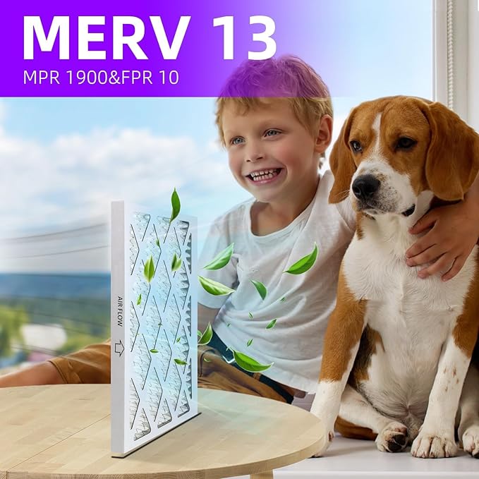 10x30x1 MERV 13 (6-Pack) Air Filter (Actual Size: 9.75x29.75x0.75") MPR 1900 & FPR 10, Furnace Air Filters,10x30x1 air filter