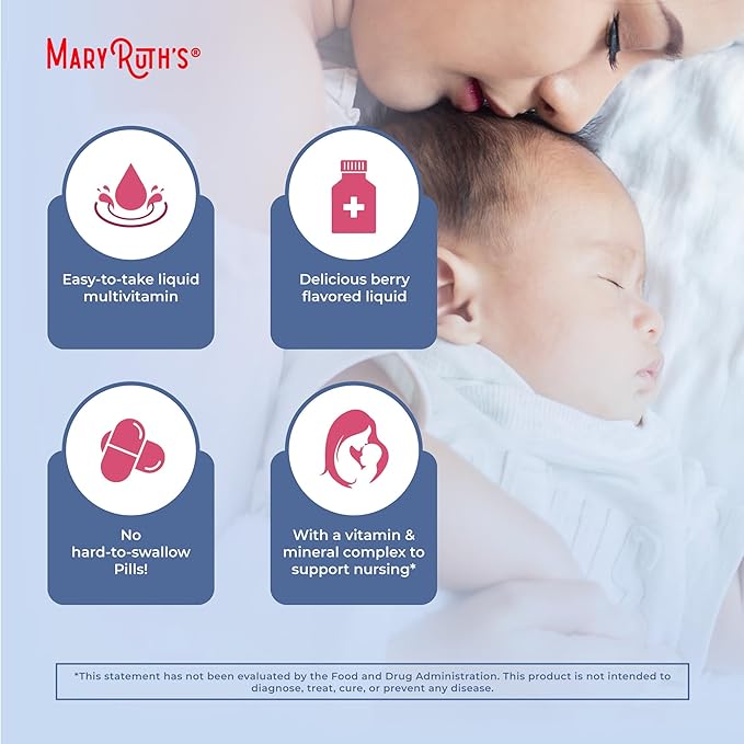 MaryRuth Organics Postnatal & Prenatal Vitamins for Women | Sugar Free | Womens Multivitamin for Pre-Conception, Pregnancy & Nursing | Ginger | Selenium | Folate | Vegan | Non-GMO | Gluten Free | 32oz