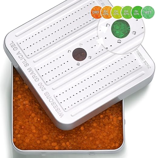 200 Gram 3 Pack Gun Safe Dehumidifier, Reusable Silica Gel Dehumidifier, Indicating Silica Gel Desiccant Canister (Orange to Green)
