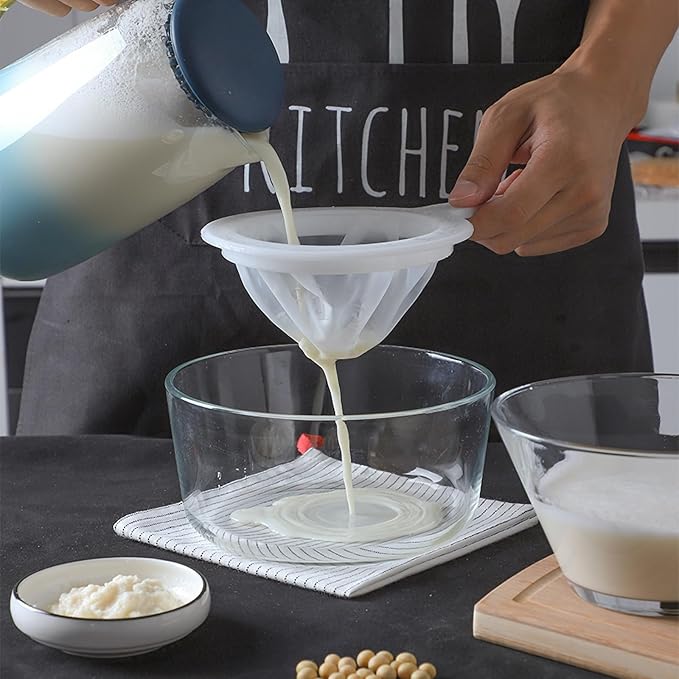 2 Pack Fine Nylon Mesh Strainer,Reusable Mesh Filter Bags for Filter NutMilk, Coffee, Milk, Butter, Juices and Fresh Cheese (200 Mesh)