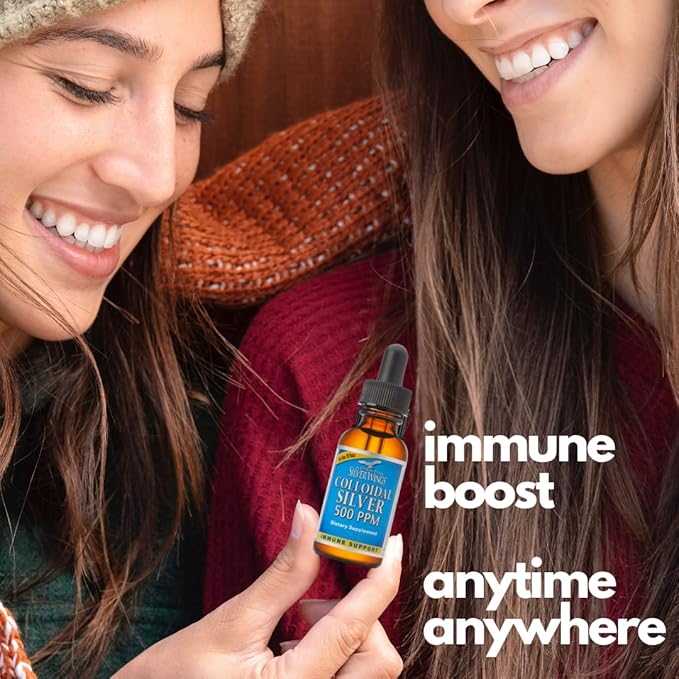 Natural Path Silver Wings Colloidal Silver 500ppm (2,500mcg) Immune Support Supplement 16 fl. oz.
