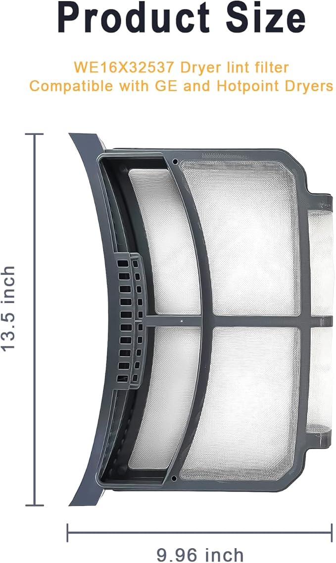 WE16X32537 WE16X2959 GE Dryer Lint Filter Trap Screen for GE Clothes Dryer, Dryer Lint Strainer WE16X32537 WE16X29597 AP7205579