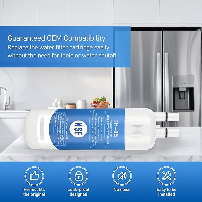 EDR1RXD1 Water Filter Replacement, Compatible with Everydrop Filter 1, Whirlpool WRS315SDHZ, WRS571CIHZ, WRS555SIHZ, WSF26C3EXF, WRS325SDHZ, WRF560SEHZ, WRF560SEHV, WRS555SIHW, 3 Pack