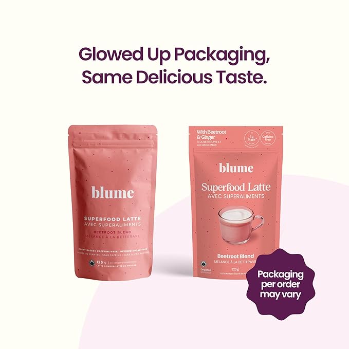 Blume Superfoods Latte - Beetroot Powder, Energy Boosting, Organic Beet Powder, Clove, Cinnamon, Ginger - Vegan, Keto Friendly, Gluten-Free - 25 Servings