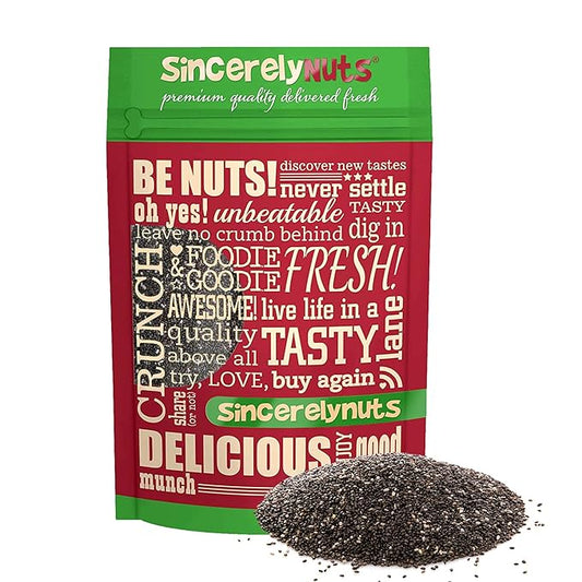 Sincerely Nuts Black Chia Seeds - Natural Superfood | Raw, Gluten-Free, Vegan & Kosher | Healthy Food Perfect for Oatmeal, Shakes, Smoothies | Source of Protein Omega 3, Fiber | 7.5 (LB) bag