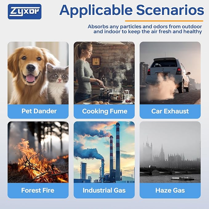 B-D03 Replacement Filter Compatible with MOOKA B-D03 & M03 Air Purifier, 3-in-1 Filtration System H13 True Filter, High-Efficiency Activated Carbon Filter & Pre-filter, 2 Pack