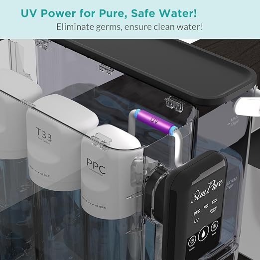 SimPure Y9T Countertop Reverse Osmosis Water Filter, Near Zero TDS 300 GPD 6 Stage Purification, RO Water Filtration System, Super Fast Filtering Portable Water Purifier