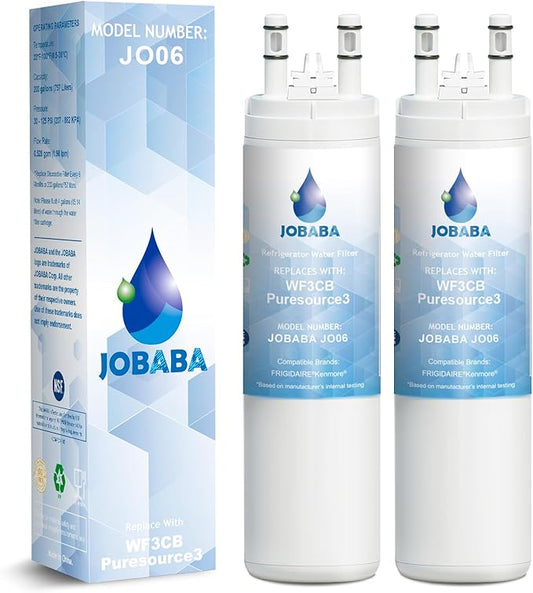 WF3CB Water Filter Replacement - Compatible with Frigidaire WF3CB, PureSource 3, 706465, 242086201, 242069601, PS3412266, AP4567491 Water Filter Replacement, Height 9 Inches, 2 Pack