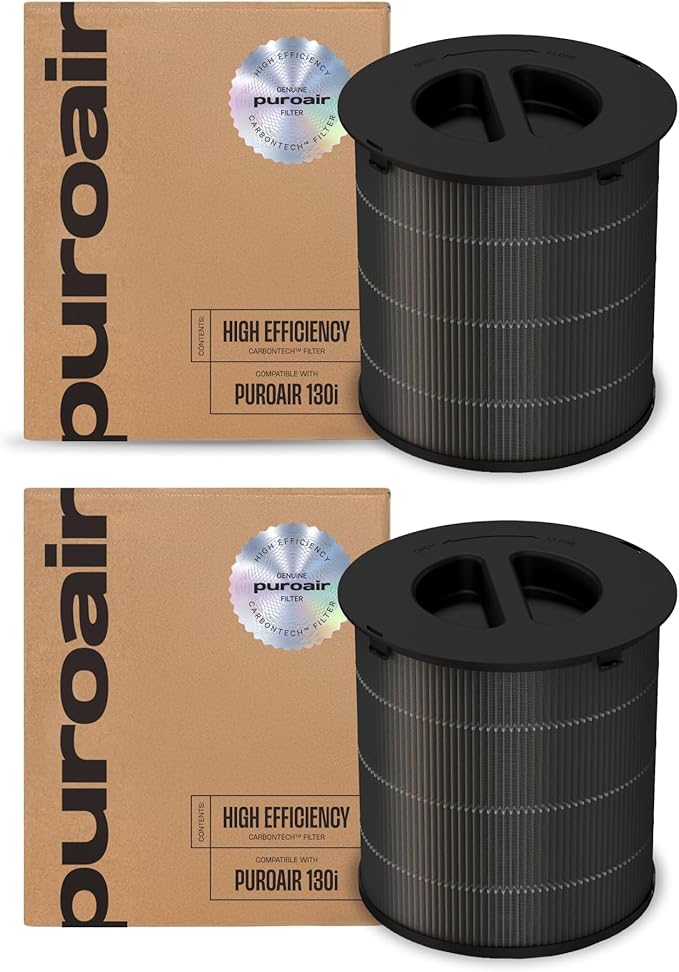 PuroAir 130i Replacement Filter - Filters up to 99.9% of Smoke, Pollen, Dust and Common Household Pollutants - Air Filter Replacement for PuroAir 130i Air Purifier (2 Pack)