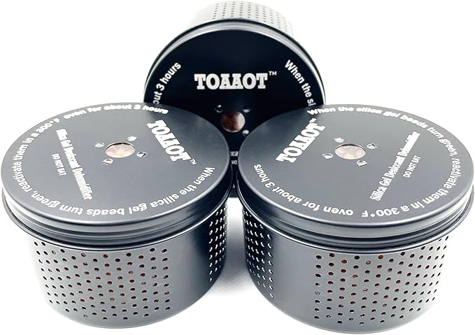 Gun Safe Dehumidifier, Moisture Absorbers, TOAAOT 200g Silica Gel Canister for Gun Case, Tool Box (3 Units)