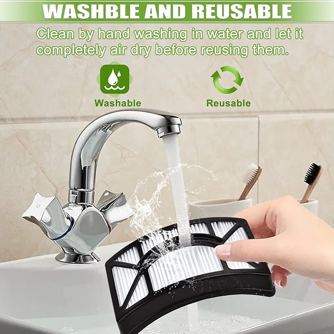 Filter Replacement for Bissell CleanView 2492 2488 2486 2494 2487 2492 2491 2484 PowerClean Rewind Pet Vacuum, 4 Foam + Felt + 2 HEPA Filters, Part 1604130 & 1601972 & 1608225