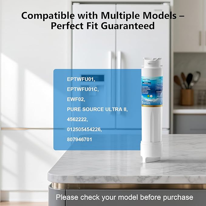 Water Filter Replacement, Compatible with EPTWFU01 and Pure Source Ultra II, EWF02, EPTWFU01C, 4562222, 012505454226, 807946701 – Advanced Filtration Technology, Long Life Span 1 Pack
