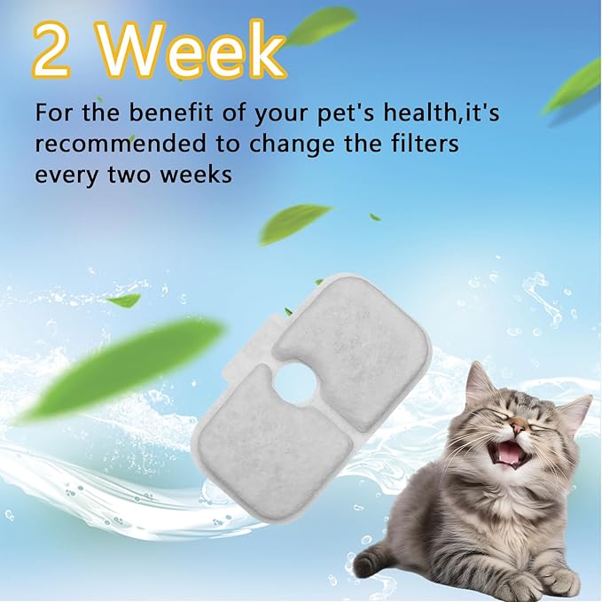 18Pack Cat Water Fountain Replacement Filter for PETLIBRO Dockstream Cat Water Fountain PLWF005/PLWF115/PLWF105, Triple Filtration System Replacement Filter, Cordless Ultra-Quiet Pet Water Fountain