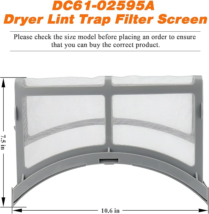 2025 Upgraded DC61-02595A AP4578777 Dryer Lint Filter Case Screen by Blutoget-Dryer lint trap filter Fit for Samsung Dryer-DVE45T6000W, DV42H5200EW/A3, DV42H5000EW/A3,2069505, PS4206799, EAP4206799