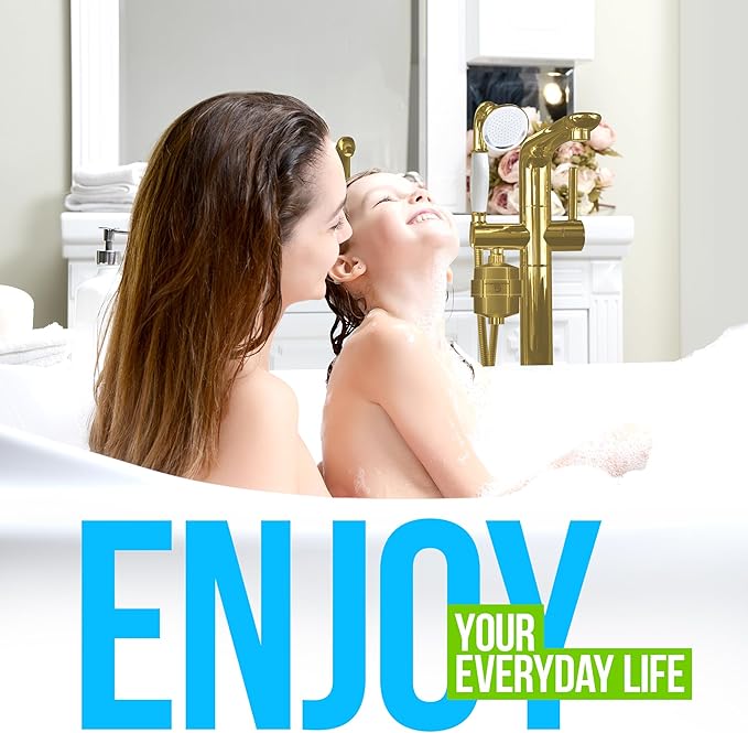 AquaHomeGroup 20 Stage Shower Filter for Hard Water - High Output Universal Shower Head Filter for Chlorine, Fluoride, Heavy Metals - Vitamin C E Shower Water Filter for Hair and Skin (Golden)