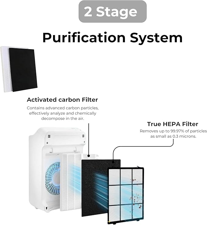 Nispira C545 HEPA Filter Replacement Ture HPEA For Winix C545 Air Purifier, P150, B151, 9300, Part Filter S 1712-0096-00 & 2522-0058-00, 113050 1 Set