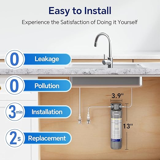 Stokk UR30 Under Sink Water Filter, Reduces Chlorine Bad Taste & Odor, 16000 Gallons Under Counter Water Filter Direct Connect to Kitchen Faucet, NSF/ANSI 42&372
