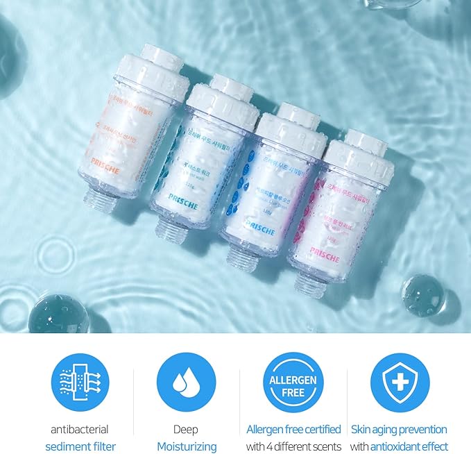 HubiCare Shower Infuser - Vitamin C Shower Head Filter, Hard Water Softener, Chlorine & Fluoride Shower Filter, Water Purifying Filtered Shower Head with Beads (Forest Walk Refill)