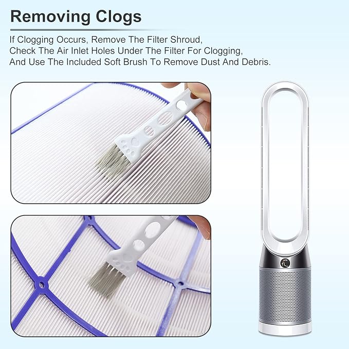 2 Pack Replacement True Filter for Dyson TP04 TP06 TP07 TP09 TP10 HP04 HP06 HP07 HP09 HP10 PH01 PH02 PH04, Fan Sealed Two Stage 360° Filter System Pure Cool & Activated Carbon