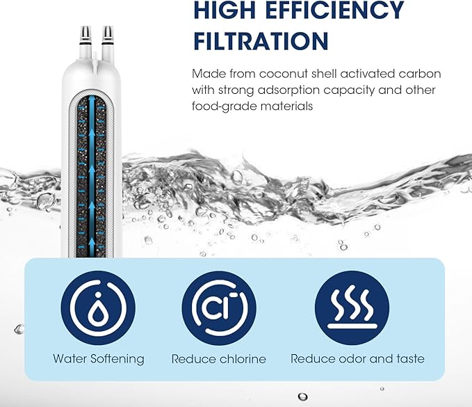 MARRIOTTO MRW4 Refrigerator Water Filter Compatible with EDR3RXD1, 4396841, 4396710, Filter 3, 46-9083,46-9030, 9030, 9083 Refrigerator Water Filter | 3 Pack