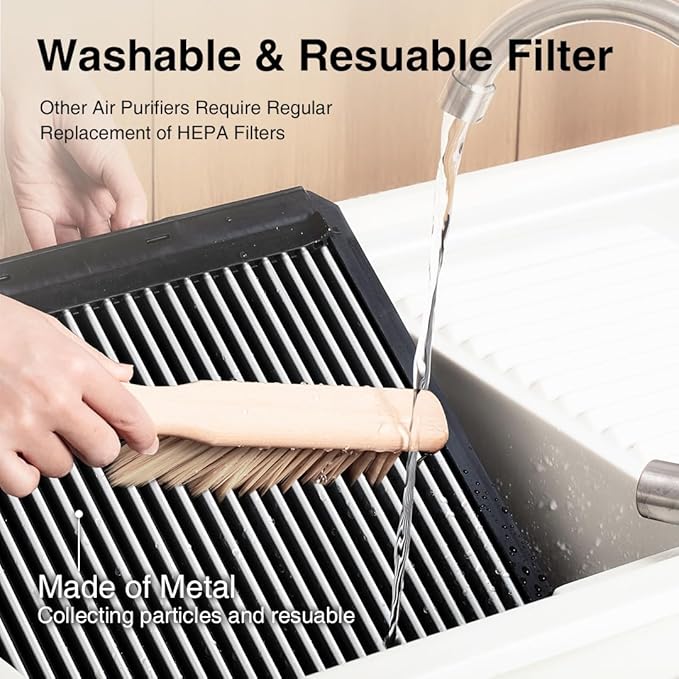 Airdog X3 Air Purifier for Bedroom with Washable Filter - TPA Technology - Up to 20X More Effective than HEPA, Remove Pet Hair, Allergies, Dust, Smoke, Odor - Whisper Quiet