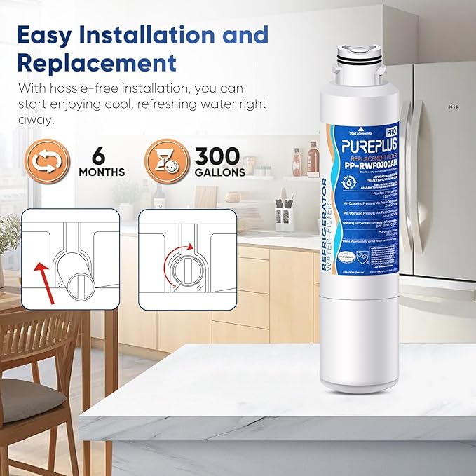 PUREPLUS DA29-00020B NSF/ANSI 53&42 Certified Replacement for SAMSUNG Fridge RF28HFEDTSR, RF263BEAESG, RF263BEAESR AA, HAF-CIN/EXP, RF28HMEDBSR/AA, RWF0700A Refrigerator Water Filter, 3PACK