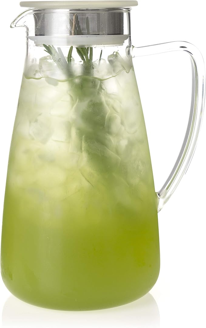 FORLIFE 838-A-ICE Flask Glass Tea Jug Pitcher, 64 oz, Ice