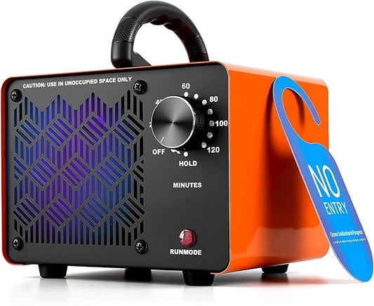HHGM 128,000mg/h Dual-Fan Ozone Machine Generator High Capacity Ozone Odor Eliminator Odor Removal Air Purifier Ionizer & Deodorizer for Car, Home, Smoke, Pets, Industrial, Basement, Commercial