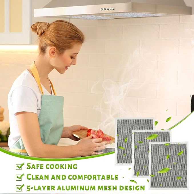 97007696 97005687 Range Hood Filter Replacement Charcoal Carbon Filter Mesh Hood Grease Filter Fit for Broan Nutone 41F(1 Pack)