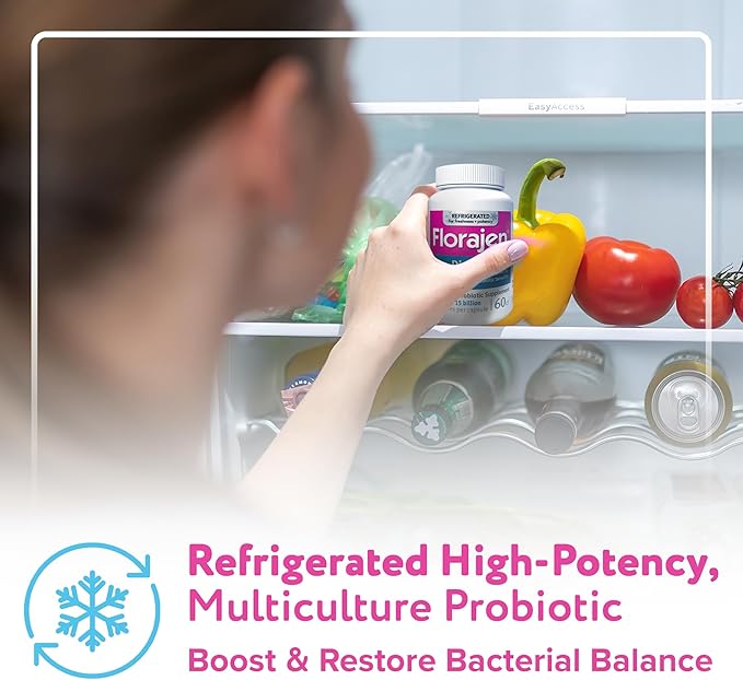Florajen3 Digestion High Potency Refrigerated Probiotics | Restores Balance in Digestive System | for Antibiotic Side Effects | 60 Capsules