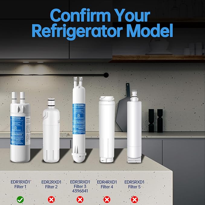 Water Filter Replacement Compatible with EDR1RXD1, Filter 1, W10295370A, EDR1RXD1B, WHR1RXD1, KAD1RXD1, P8RFWB2L, P4RFWB, WD-F38, 46-9081, 46-9930, 3 Pack