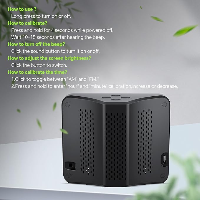 16-in-1 Air Quality Monitor Indoor with 7AQI Beep Alarm, CO2 Monitor, Air Quality Detector with PM1.0 | PM2.5 | PM10 | Temp | HUM | Formaldehyde | VOC Tester for Home Office Plant (Black)