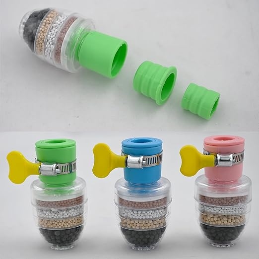 6 Pcs Faucet Water Filter,6 Layer Cartridge Activated Carbon Filters Water Filter Faucet, Faucet Water Purifier Replacements for Sink Applicable 1/2inch - 3/4inch Faucet