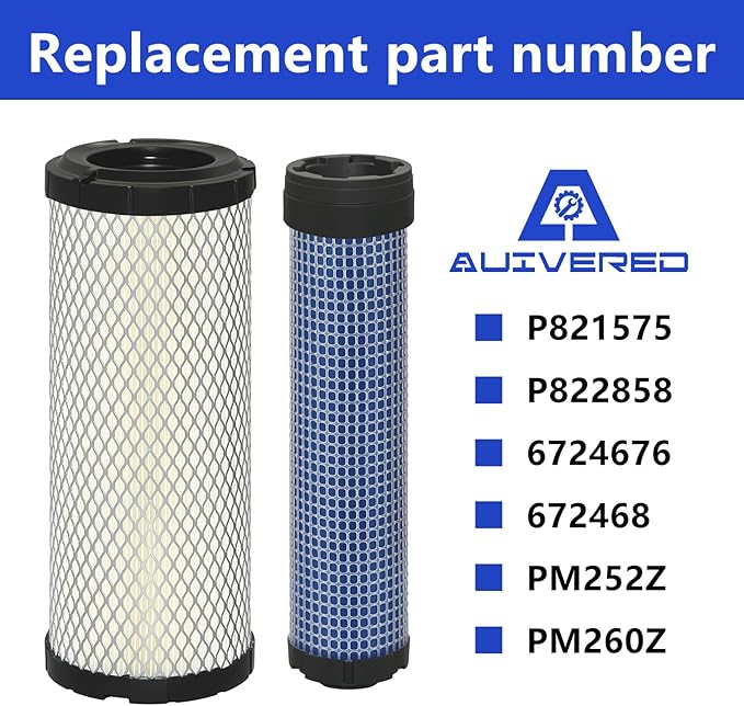 2 PCS P821575 & P822858 Outer Inner Air Filter Set - Compatible with Donaldson FPG05 Air Cleaners, Kawasaki 11013-7044 & 11013-7045, Donaldson Kohler 25-083-01-S