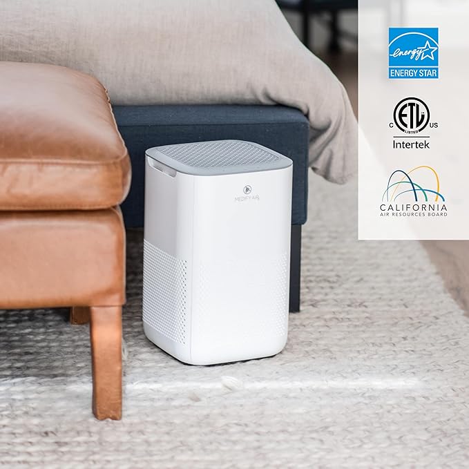 Medify MA-15 SMART Air Purifier | True HEPA H13 Filter | Works with Alexa, Certified for Humans | 660 ft² in 1hr for Removal to 0.1 microns for Wildfire Smoke, Odors, Pollen, Pets | White,1-Pack