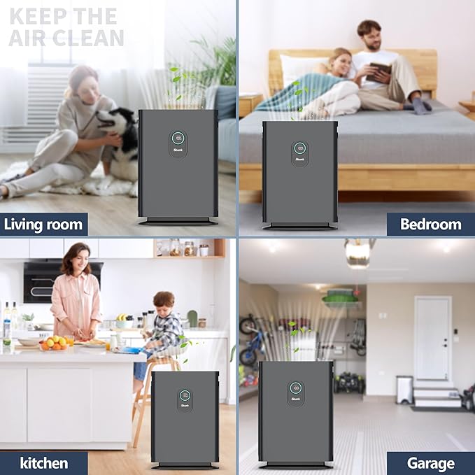 2 Pack HE400 HE401 Replacement Filter For Shark Air Purifier 4 Model HE400 HE401 HE402 HE405 UA415 3-Stage Filtration Filters, H13 True HEPA #HE4FKPET Filter