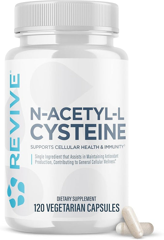 Revive MD NAC Supplement for Men & Women - N-Acetyl Cysteine Supports Respiratory, Cardiovascular & Cellular Health - Antioxidant & Immune Support - 120 Capsules
