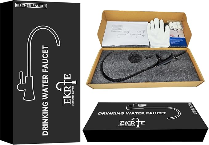 EKRTE Bronze Water Filter Faucet,Commercial Everse Osmosis Faucet for Under Sink, Brass Drinking Water Purifier Faucet, Oil Rubbed Bronze