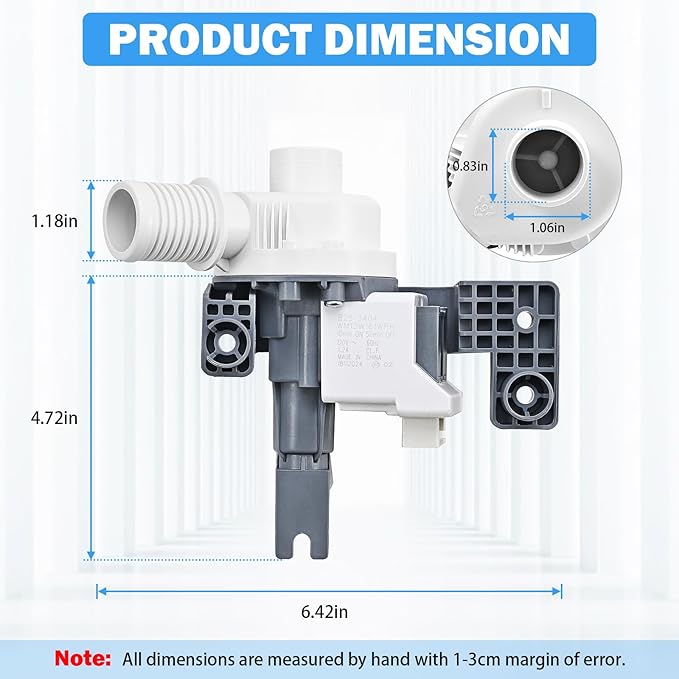 W10876600 W10727777 Washer Drain Pump Assembly Compatible with Whirlpool Kenmore Maytag Crosley Top Load Clothes Washing Machine Replacement Parts W10876600VP AP6004933 PS11738156 B25-3A04