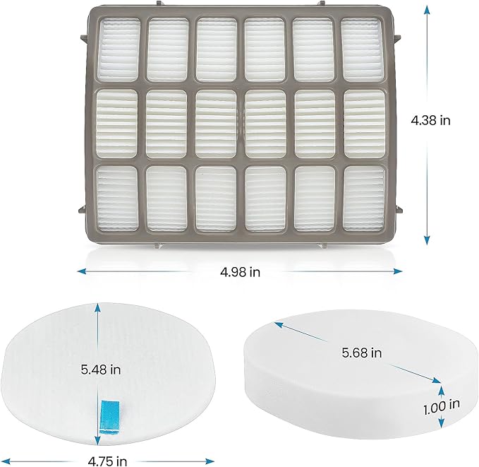 for Shark Navigator Professional NV60 NV70 NV80 Replacement Filter Upright Vacuum, with Shark Powered Lift-Away Corded Vacuum NV71 NVC80C NV90 NV95 UV420 Parts XFF80 XHF80, 8 Foam Felt+ 2 HEPA Filters