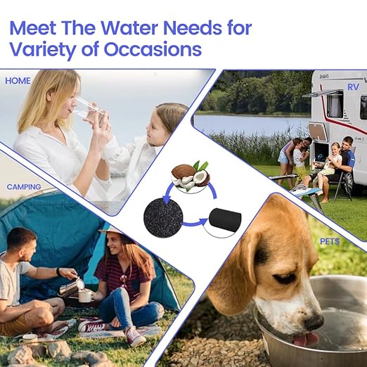 Amwater Cartridge Water Filter Compatible with Black Purification Elements Purifier Replacement Gravity System Filters,Fits BERKEY and Other Gravity Filter Systems(2 Pack