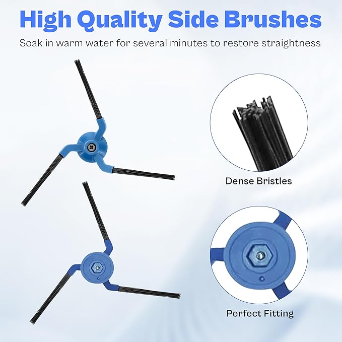 X10 Pro Omni Accessories fit for Eufy X10 Pro Omni Robot Vacuum, include 6 Dust-Bags, 4 Side Brushes, 4 Mop Pads, 2 Main Roller Brushes, 4 Filters, 1 Cleaning Brush LUXRILIX