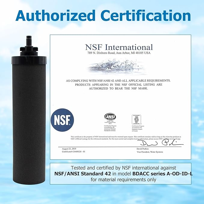 Water Filter Replacement for Berkey® BB9-2 Black Activated Carbon Filters, Compatible with Berkey® Gravity Water Filter System, Pack of 4