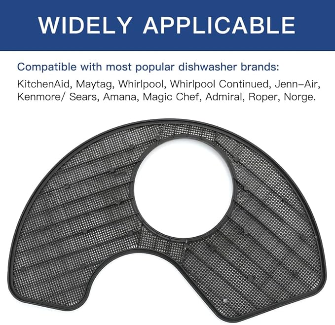 WPW10463906 Dishwasher Screen Filter Replacement Part Assembly, Replaces W10463906, W10195360, Compatible with Whirlpool Dishwashers