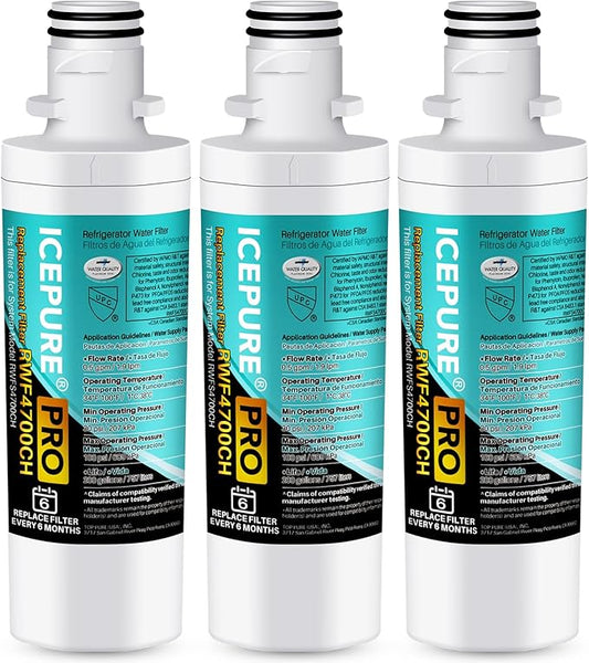 ICEPURE PRO ADQ74793501 NSF/ANSI 401 Certified Replacement LT1000P Kenmore Elite 46 9980, ADQ747935 LT1000PC LT1000 ADQ74793502 LMXS28626S LFXS26973S Refrigerator Water Filter, 3 PACK