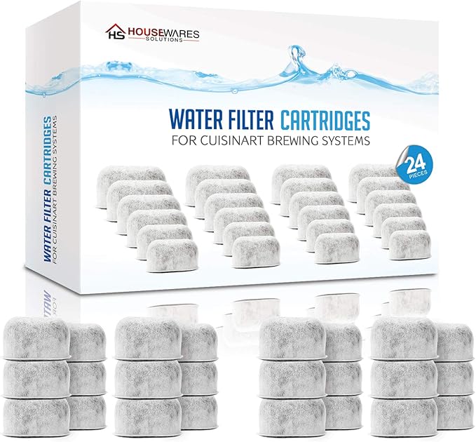 Pack of 24 Replacement Charcoal Water Filters for Cuisinart Coffee Machines By Housewares Solutions
