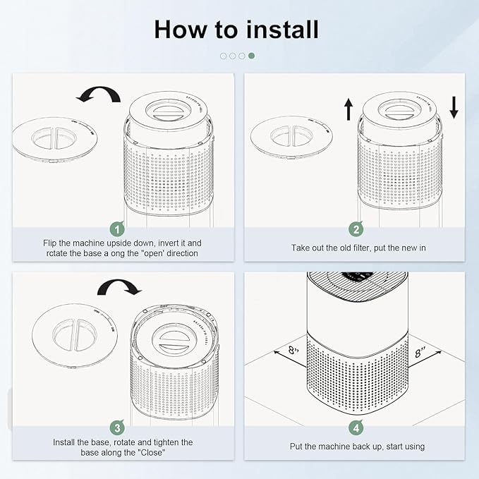 240 Replacement Filter Compatible with PuroAir 240 Air Purifier, 3-in-1 True HEPA Air Purifier Filter, Fit For Puroair HEPA 14 Air Purifier Filter Replacement,2 Pack