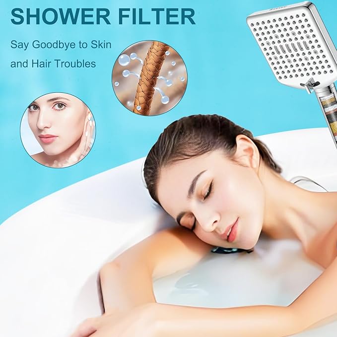 Shower Filter Replacement Cartridge for Homlord Handheld Shower Head - 3 Pack Multi Stage Water Softener Filters for Hard Water(3pcs)