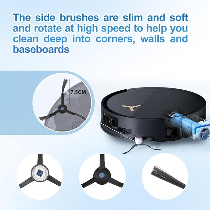 19 Pack Replacement Parts for Ecovacs Deebot X8 Pro Omni for Yeedi S14 Plus Robot Vacuum Accessories include 1 Main Brush, 1 Roller Mop Pad, 4 Hepa Filter, 6 Side Brush, 6 Dust Bag